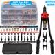1560pc Rivnut Gun Kit Rivet Nut Nutsert Tool 16 Riveter With Sae&metric Mandrels