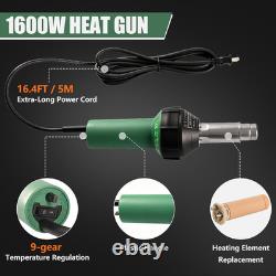 1600W Hot Air Plastic Welder Kit, Heat Gun With 16.4FT Extra-Long Power Cord 40M