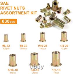 16 Rivet Nut Tool with 830Pcs SAE Rivet Nut Assortment Kit