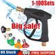 1/4 High Pressure Washer Gun 4000 Psi Car Wash Foam Spray Short Wand With5 Nozzle