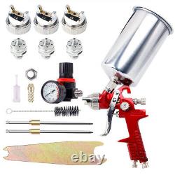 1.4mm 1.7 2.5mm Nozzle HVLP Air Feed Spray Gun Kit Car Paint Primer Clearcoat US