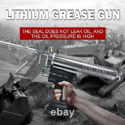 21V Cordless Grease Gun Kit Rechargeable Battery 8500 PSI Portable Grease Gun A+