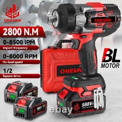 2800Nm Cordless Electric Impact Wrench Gun 1/2'' Brushless High Power Driver Kit