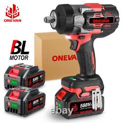 2800Nm Cordless Electric Impact Wrench Gun 1/2'' High Power Driver With 2x Battery