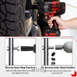 2800Nm Cordless Electric Impact Wrench Gun 1/2'' High Power Driver With 2x Battery