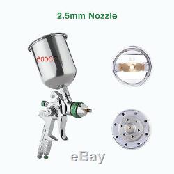 2.5 mm HVLP Gravity Spray Gun Kit with Auto Paint Primer Metal Flake