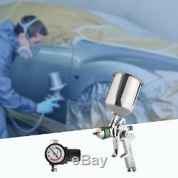 2.5 mm HVLP Gravity Spray Gun Kit with Auto Paint Primer Metal Flake