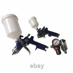 2 HVLP 1.0mm 1.4mm Air Spray Nozzle Gun Kit Primer Gravity Feed Paint 30-80PSI