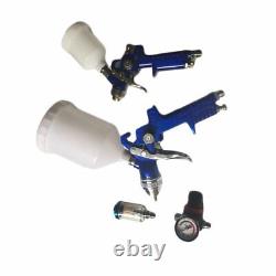 2 HVLP 1.0mm 1.4mm Air Spray Nozzle Gun Kit Primer Gravity Feed Paint 30-80PSI