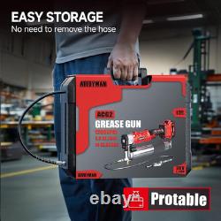 2-In-1 Electric Grease Gun Kit, Upgraded 12,000 Psi, 2×4000Mah Batteries, Built fo