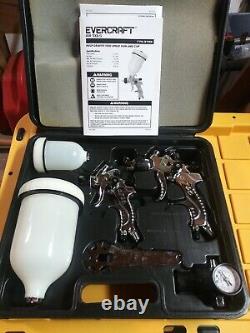 2 Piece HVLP Professional Auto Paint Spray Gun Kit Open Box