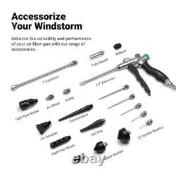 2-Way Air Blow Gun Kit with Nozzles & Rubber Tips, 19 Pieces