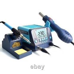 2 in 1 90W SMD Rework Soldering Iron Station Kit Hot Air Gun Digital LCD Display