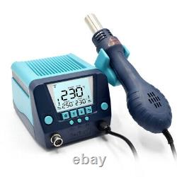 2 in 1 90W SMD Rework Soldering Iron Station Kit Hot Air Gun Digital LCD Display