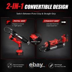 2-in-1 Electric Grease Gun, Cordless Grease Gun Kit 12,000 PSI, Brushless Moto