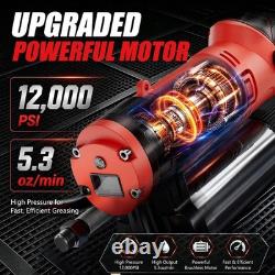 2-in-1 Electric Grease Gun, Cordless Grease Gun Kit 12,000 PSI, Brushless Moto