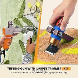 2in1 Cut Loop Pile Rug Tufting Gun With Electric Carpet Trimmer Carving Tool Kit