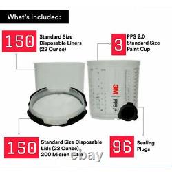 3M 26000 PPS Series 2.0 Spray Gun Cup, Lids and Liners Kit, Standard, 3 BOX LOT