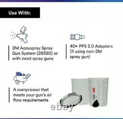 3M 26024 PPS 2.0 Spray Gun Cup, Lids and Liners Kit, 28 Oz, 200-Micron Filter