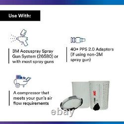 3M 26024 PPS 2.0 Spray Gun Cup, Lids and Liners Kit, 28 Oz, 200-Micron Filter