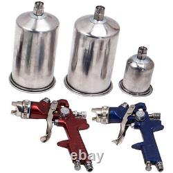 3Pcs HVLP Aluminum Air Spray Gun Kit Auto Paint Car Primer Detail Basecoat New