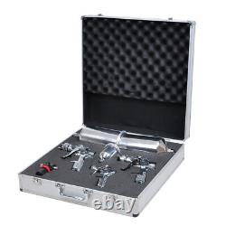 3 HVLP Air Spray Gun Case Kit Auto Paint Car Primer Detail Basecoat Clearcoat
