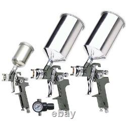 4 Piece HVLP Triple Set-Up Spray Gun Kit TIT19220 Brand New