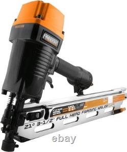 4-Piece Pneumatic Nailer and Stapler Kit with Canvas Bag for Construction