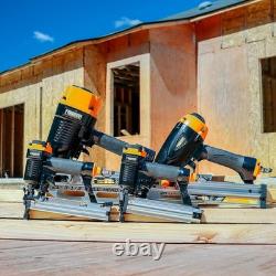 4-Piece Pneumatic Nailer and Stapler Kit with Canvas Bag for Construction