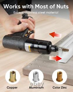 4-in-1 Pneumatic Rivnut Gun Kit 10-24/1/4/5/16/3/8 + 20 Mandrels Nutsert Gun