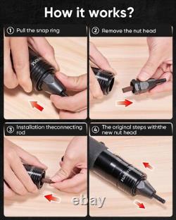 4-in-1 Pneumatic Rivnut Gun Kit 10-24/1/4/5/16/3/8 + 20 Mandrels Nutsert Gun 4-in-1 Pneumatic Rivnut Gun Kit 10-24/1/4/5/16/3/8 + 20 Mandrels Nutsert Gun