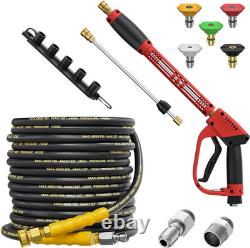 5000PSI Pressure Washer Hose and Gun, 3/8'' Power Hose 50FT