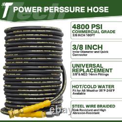 5000PSI Pressure Washer Hose and Gun, 3/8'' Power Hose 50FT