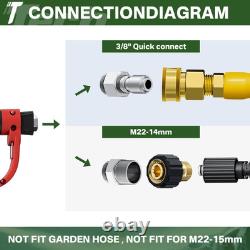 5000PSI Pressure Washer Hose and Gun, 3/8'' Power Hose 50FT