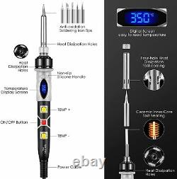 60W Electric Soldering Iron Kit Welding Gun Tools Solder Flux Wire Tips Station