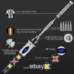 60W Electric Soldering Iron Kit Welding Gun Tools Solder Flux Wire Tips Station