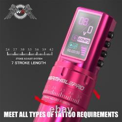 80PCS Tattoo Gun Kit with 7 Adjustable Strokes, 1,800 mAh Capacity Replacemen