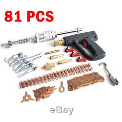 81Pcs Stud Welder Dent Puller Kit Spot Welding Gun Switch Pulling Repair Tools