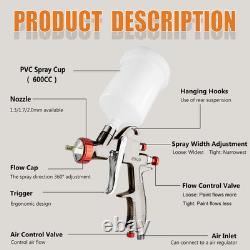 A610 Lvlp Air Spray Gun Premium Kit 50x Disposable Cup 1.3/1.5/1.7/2.0mm Nozzles