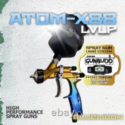 ATOM X88 BLUEMOON-Professional Spray Paint Gun For Cars 1.3&1.4MM TIP Kit Combo