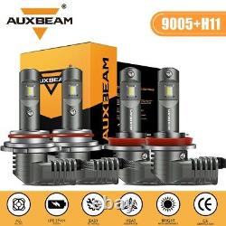 AUXBEAM LED Headlight Bulbs Conversion Kit 9005 H11 High Low Beam Bright White