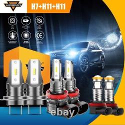 AUXBEAM LED Headlight H7+H11+H11 High Low Beam+Fog Light Bulb Kit 6000K White Z6