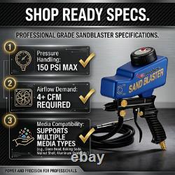 Air Compressor Sandblaster Gun Kit for Rust Removal and Surface Cleaning