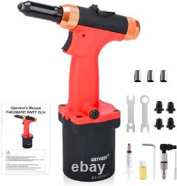 Air Rivet Gun Kit with 3/32, 1/8, 5/32, 3/16 Rivet Nozzles Upgraded 360 De