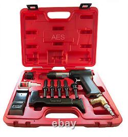 Aircraft Tools New Deluxe 737 Red Box 3x Rivet Gun Kit With Blocks & Snaps