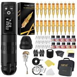 Ambition Soldier Tattoo Machine Kit Complete Rotary Wireless Tattoo Pen Gun K