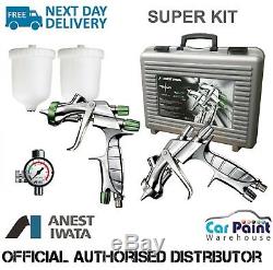 Anest Iwata LS400 1.3mm ET Base & WS400 1.3mm HD Clear Twin Super Kit Spray Gun