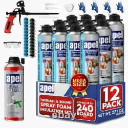 Apel Spray Foam Insulation Kit (12 x 32.80 oz. /240 Bd ft) Heat and Acoustic Insu