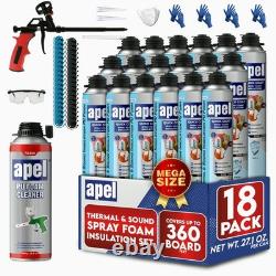 Apel Spray Foam Insulation Kit (18 x 32.80 oz. /360 Bd ft) Heat and Acoustic Insu