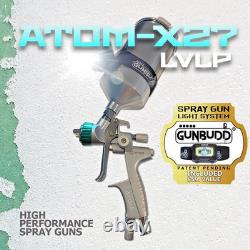 Atom X27 LVLP Spray Gun Kit Regulator + Tips + FREE GunBudd Ultra Light